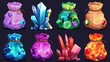 In this set, we've included jewel stones in sacks game props icons. You'll also find treasures, trophy, pirate loot, levels, and fantasy assets in the set.