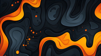 modern abstract orange black waves dynamic lines innovative page aesthetic art background.generative ai