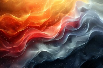 Wall Mural - this digital image captures a warm and vibrant abstract pattern reminiscent of flames and waves