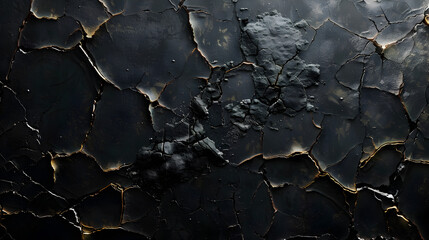 luxury black and gold wall cracked surface marble texture background, luxury futuristic wallpaper, generative ai