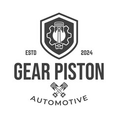 Wall Mural - Automotive piston workshop logo design modern badge style custom car service engine tune up logo.