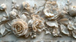 © PixelStock - 3D carved from marble flowers and leaves on the background