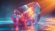 Elegant Crystal Sculpture with Brilliant Light Reflections
