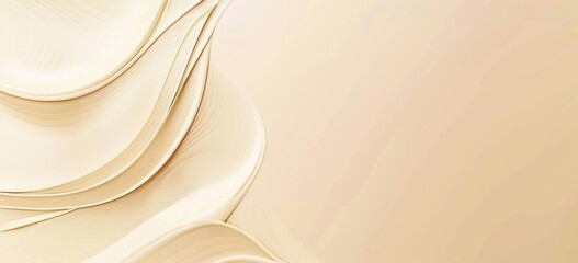 Wall Mural - Ivory colored abstract wave background.