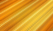 Abstract Gold metal background with diagonal stripes golden lines. 3d gold stripy metallic backdrop. Luxury style. Luxury digital techno concept. Metal sheet geometric cover design. Elegant Vector.