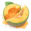 Deliciously Juicy Cantaloupe Melon with a Close-Up View for Food Marketing and Promotion