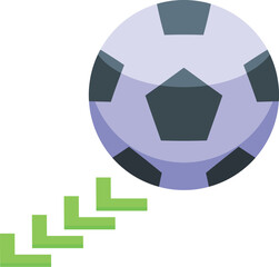 Wall Mural - Soccer ball move icon isometric vector. Sport play. Game goal effect