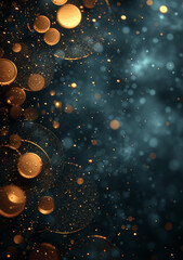 Wall Mural - Elegant Gold and Black Circle Vector Background with Geometric Green Design