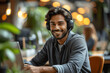 © btiger - Cheerful Indian Man in Headset During Customer Support Video Call in Office