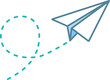 Paper plane flight icon in line and fill style. Vector.