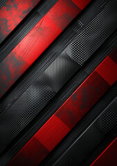 Wall Mural - Sleek Red and Black Diagonal Striped Background with Metallic Sheen