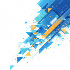 Innovative Business Brainstorming Idea with Dynamic Electric Blue Graphics and Abstract Shapes