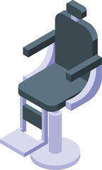 Wall Mural - Modern barber chair icon isometric vector. Steel material tool. Salon haircut