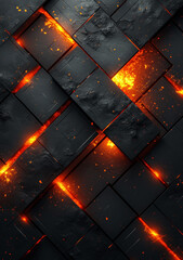 Wall Mural - Abstract Geometric Red and Black High-Tech Background