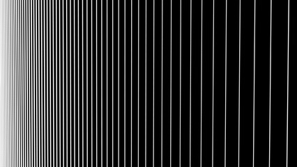 Leinwandbilder - Line Halftone Gradient Effect Pattern. Vertical Straight Lines Background. Black and White Abstract Texture with Parallel Stripes Thick to Thin. Vector Illustration.