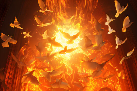 Pentecost Fire, Dove, The Roman Catholic Church therefore observes this day as the Feast of the Holy Spirit, And it is also the birthday of the church