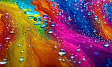 Fototapeta Kwiaty - Bright abstract colorful background with drops and bubbles