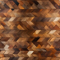 Poster - Detailed view of a wooden herringbone pattern, showcasing the intricate arrangement of slats in a close proximity