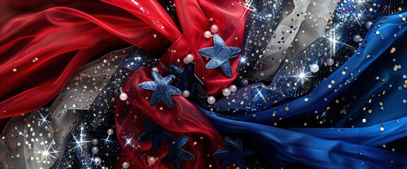 Wall Mural - Patriotic sashes for beauty pageants or contests , professional photography and light