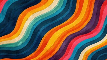 Aufkleber - Multicolored wavy lines creating a vibrant and dynamic background with a variety of curves and patterns