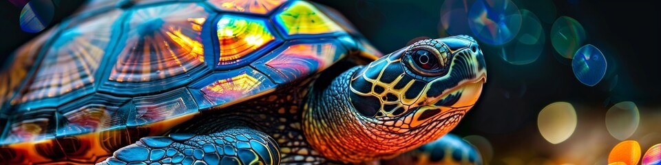 Sticker - stained glass turtle.