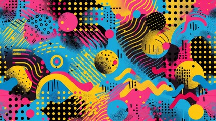 Aufkleber - Vibrant Background With Diverse Shapes and Colors