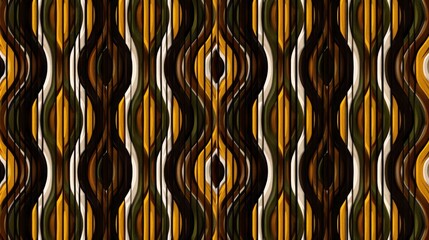 Aufkleber - Abstract brown and yellow wavy pattern against a black backdrop