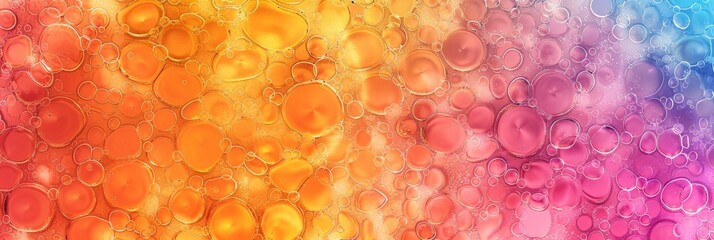 Poster - Multicolored bubbles floating against a vibrant background, creating a lively and dynamic scene