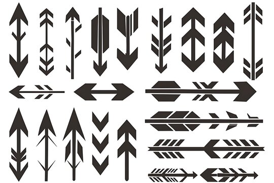 Set of arrow icons. Collection of black arrow icons for your design on white background. .