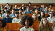 © millenius - Multiethnic group of university students in lecture hall