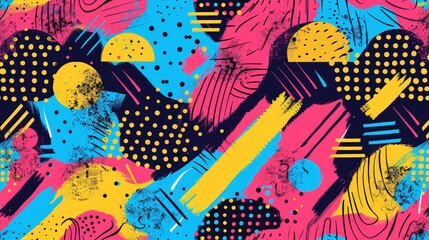 Aufkleber - A colorful abstract pattern featuring a dynamic array of bright hues and geometric shapes