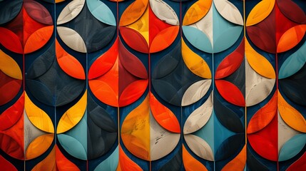 Fototapete - Colorful Wall Covered With Circles