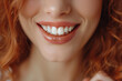 © Dennis - The smile of a woman with red hair and white teeth close-up