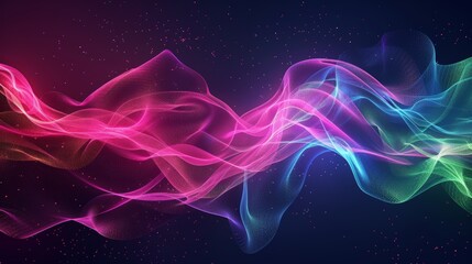 Aufkleber - Colorful Wave of Smoke on Dark Background