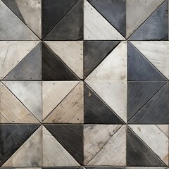 Leinwandbilder - A black and white tile featuring a pattern of triangles in varying sizes and orientations