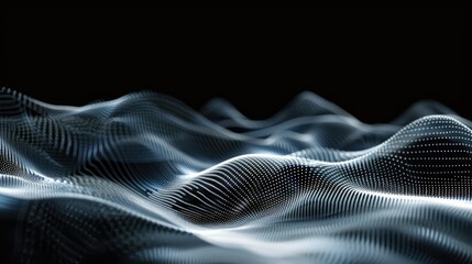 Sticker - Abstract wireframe sound waves, with futuristic technology backgrounds