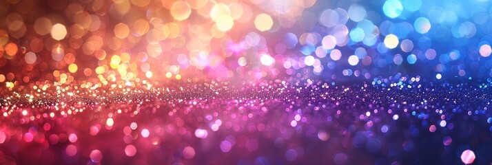 Leinwandbilder - Dynamic display of colorful bokeh lights shifting in and out of focus in a vibrant and lively pattern