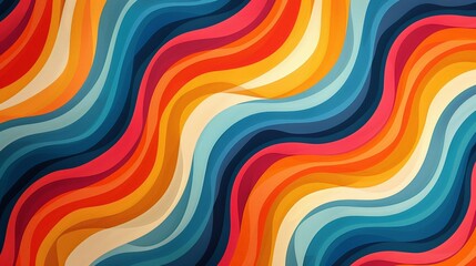 Poster - Colorful background featuring vibrant wavy lines in various colors