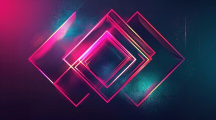Poster - Pink and Blue Abstract Background With Squares
