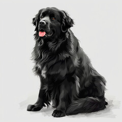 Wall Mural - Newfoundland dog on white background