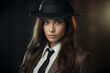 Elegant Female Detective in Professional Suit. Generative AI