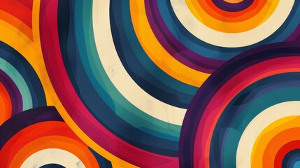Aufkleber - Multicolored Circles on White Background