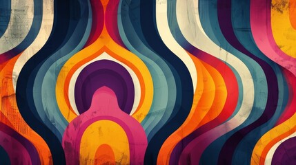 Poster - Vibrant Colorful Pattern Painted on Wall