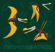 Flying Dinosaur Tropeognathus Cartoon Vector Illustration