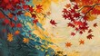 © jinzhen - Autumn maple leaves set pattern poster background