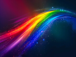 A rainbow background with a black background.