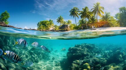 Wall Mural - tropical coral reef.