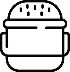 Wall Mural - Bread maker appliance icon outline vector. Homemade bread baking. Kitchen automatic device