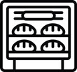 Automatic bread oven icon outline vector. Modern bakery appliance. Baking buns device