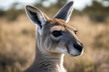 Wall Mural - 'western kangaroo grey red roo hop hopping wild wildlife animal marsupial nature native australia australian flora'